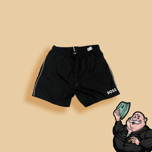 BOSS Crni Šorc za Kupanje sa Detaljima