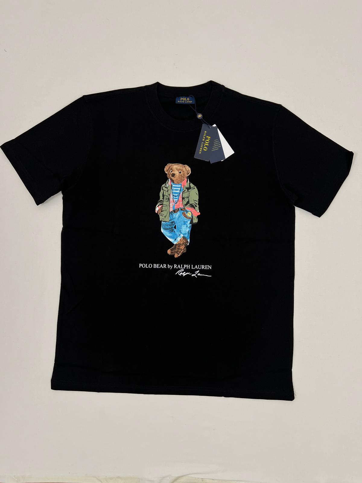 Polo Ralph Crna Majica sa Bear Autumn Printom
