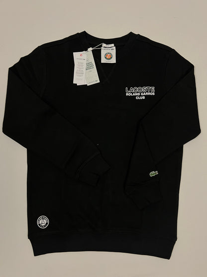 Lacoste x Roland Garros Crni Duks sa Tennis Printom na Leđima