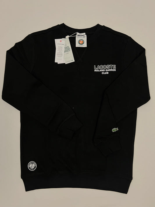 Lacoste x Roland Garros Crni Duks sa Tennis Printom na Leđima