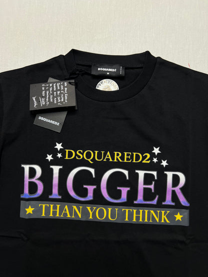 Dsquared2 Crna Majica sa '🌟BIGGER Than You Think🌟' Printom