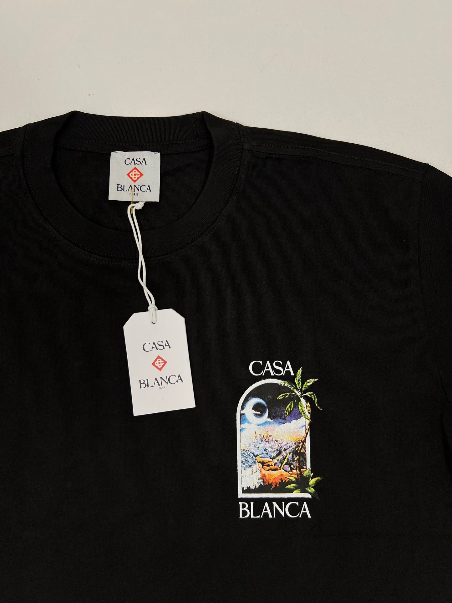 Casablanca Crna Majica sa Moon Printom na Leðima