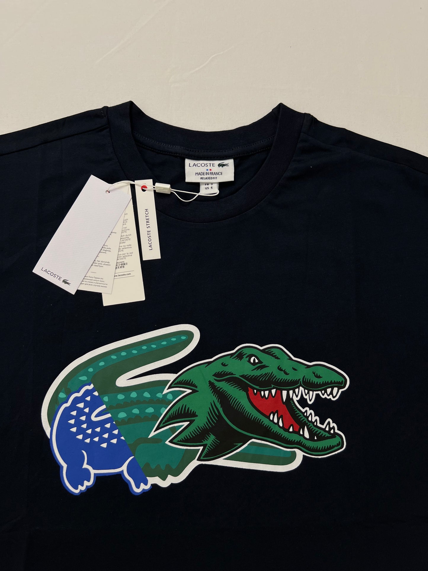 Lascoste Crna Majica sa Big Croc Logom