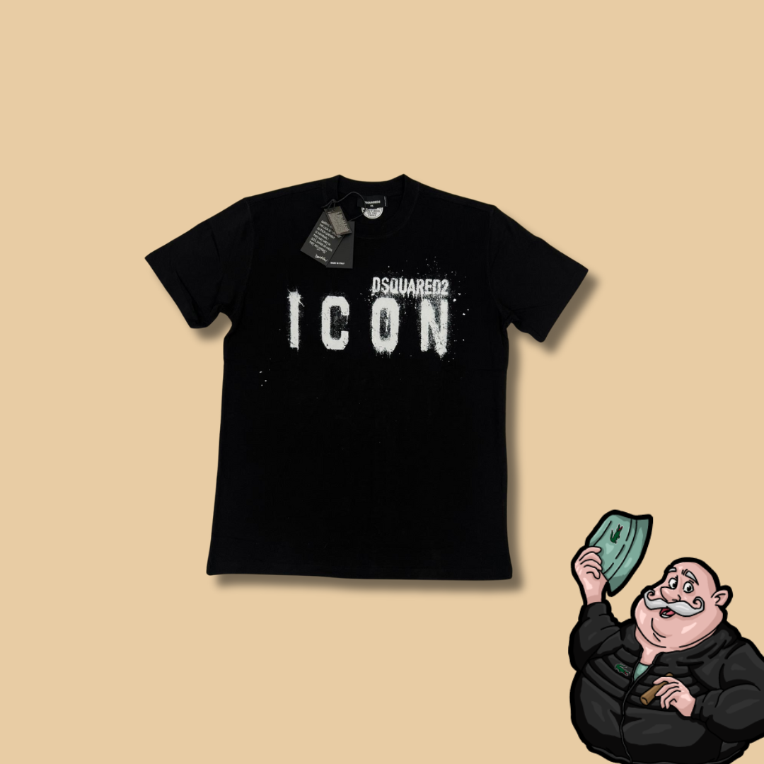 Dsquared2 ICON Crna Majica sa Velikim Printom