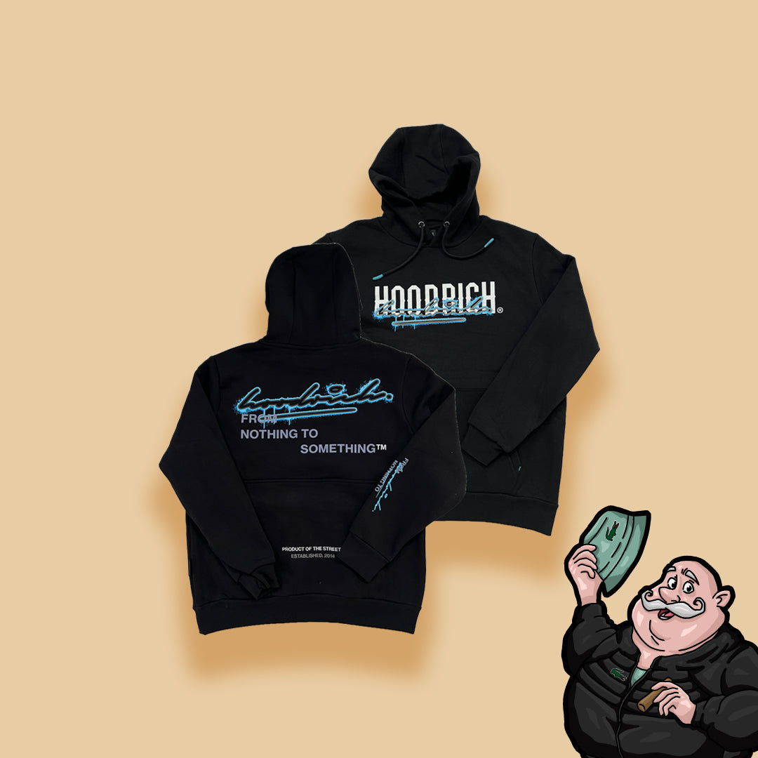 HOODRICH Crni Duks 'From nothing To Something' sa Štek Džepom na Rukavu