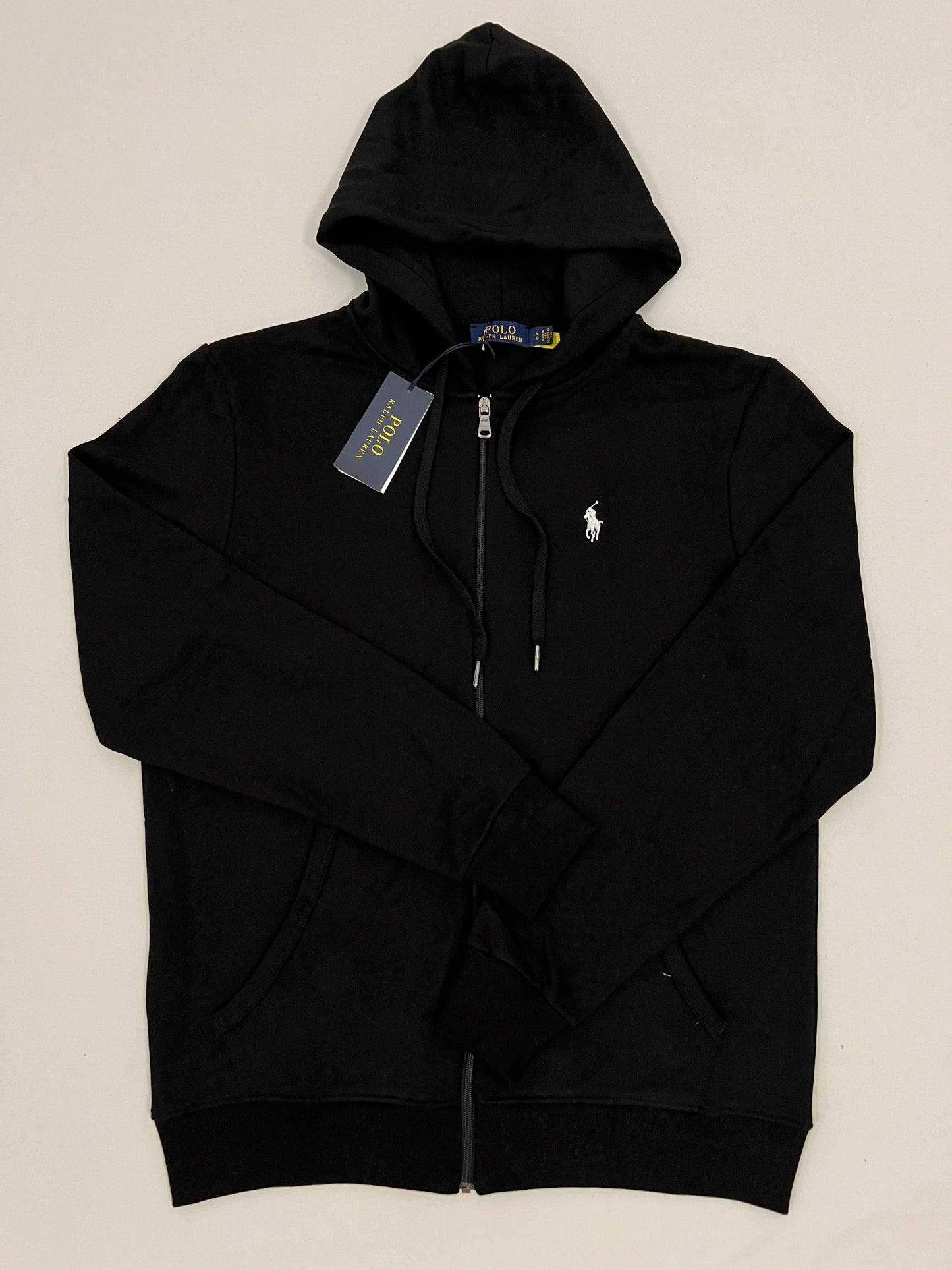 Polo Ralph Lauren Crni Full-Zip Komplet sa Belim Minimalistic Logom