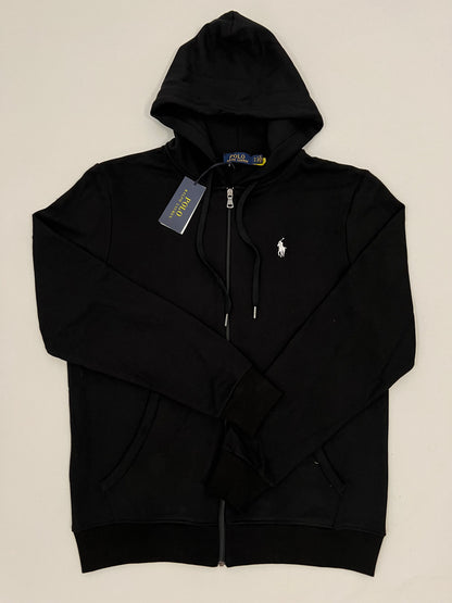Polo Ralph Lauren Crni Full-Zip Komplet sa Belim Minimalistic Logom