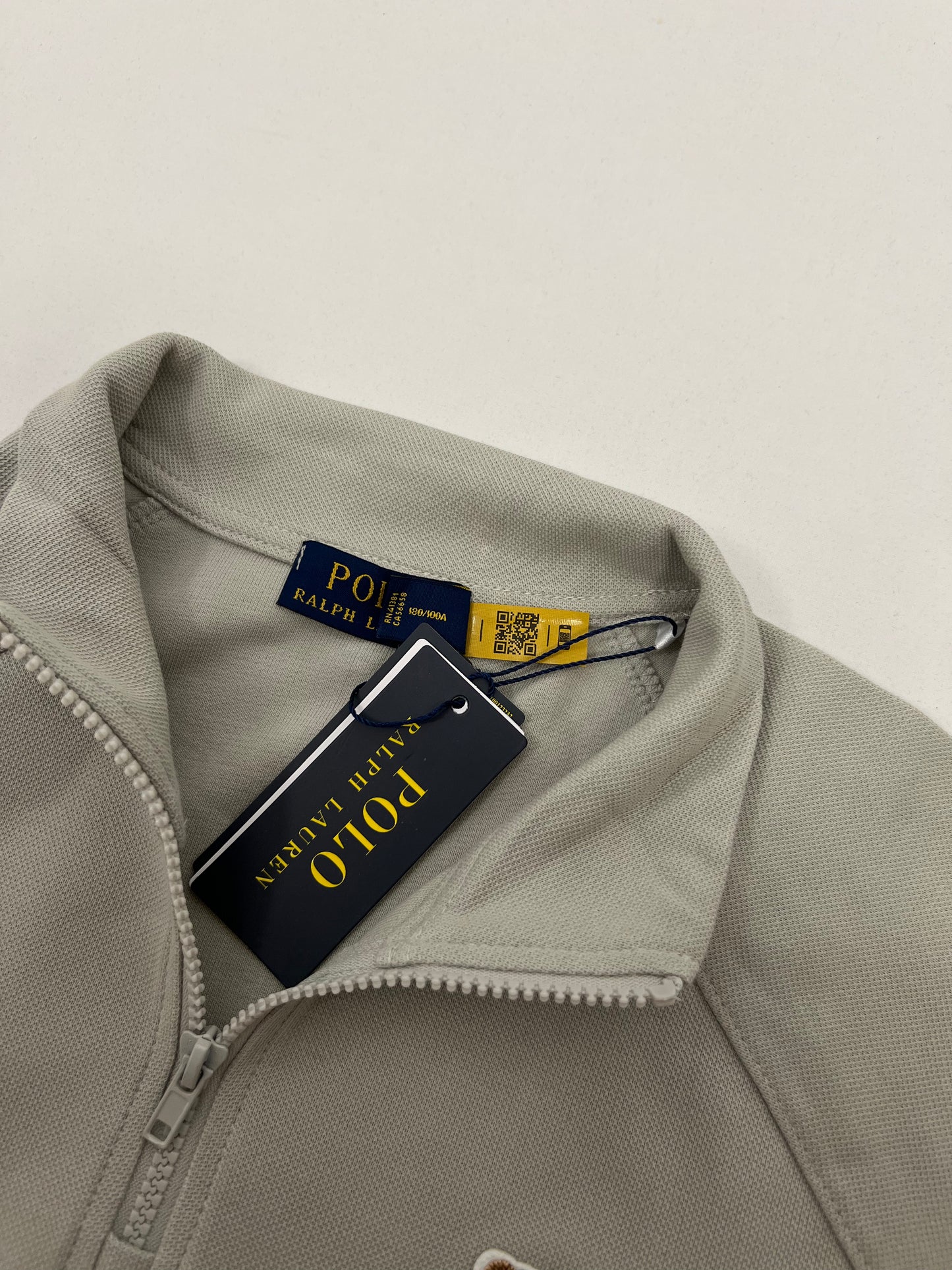 Polo Ralph Lauren Quarter-Zip Krem Duks sa Elegant Bear Logom