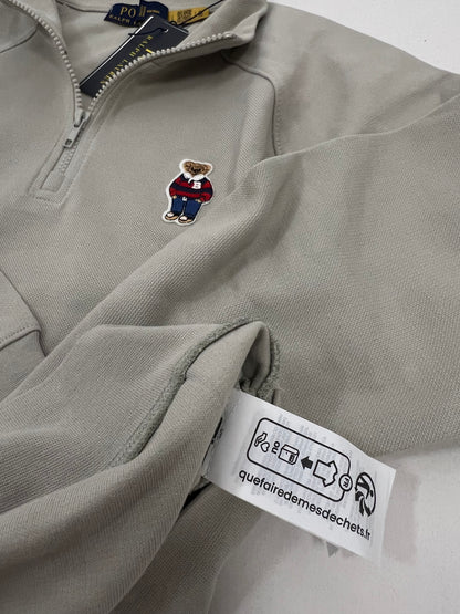 Polo Ralph Lauren Quarter-Zip Krem Duks sa Elegant Bear Logom