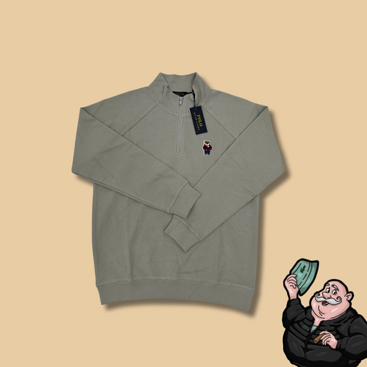 Polo Ralph Lauren Quarter-Zip Krem Duks sa Elegant Bear Logom