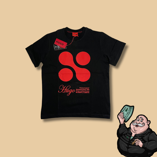 HUGO Crna Majica sa Velikim Printom