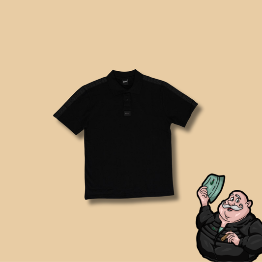 BOSS Crna Majica sa Logom i Text Printom na Ramenu