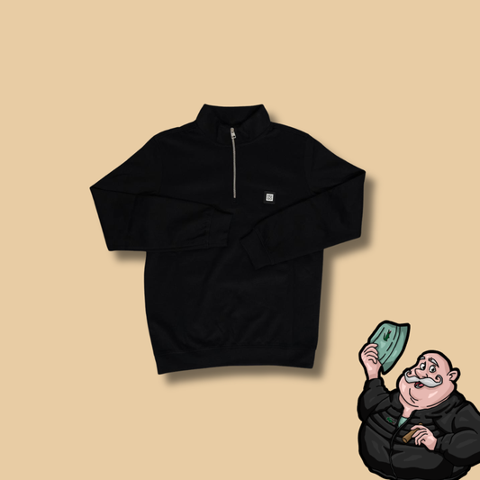 HUGO Crni Quarter-Zip Duks sa Logom