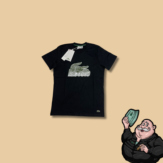Lacoste Crna Majica sa Velikim Logo Printom