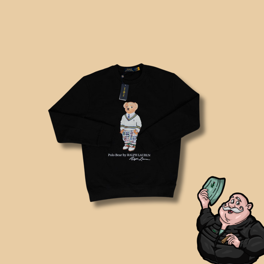Polo Ralph Lauren Crni Duks sa Bear Printom