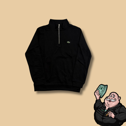 Lacoste Crni Quarter-Zip Duks sa Minimalistic Logom