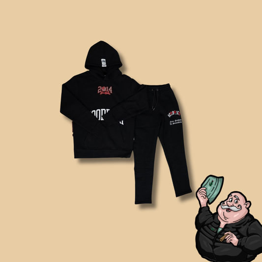 HOODRICH Crna Komplet Trenerka sa Printom na Leðima