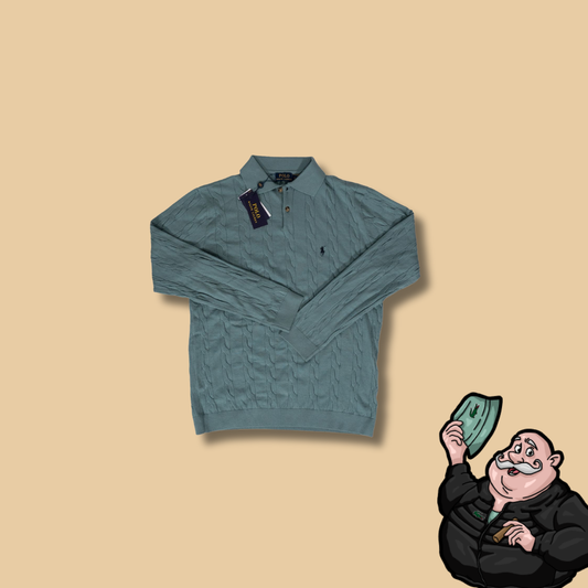 Polo Ralph Lauren Tirkizni Džemper na Kragnu