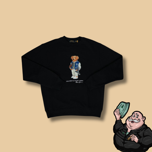 Polo Ralph Lauren Crni Duks sa Rugby Bear Printom