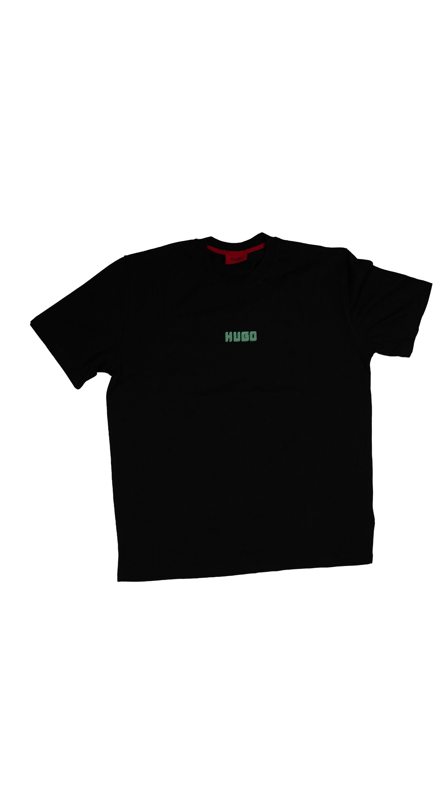 HUGO Crna Majica sa Tirkiznim Back Printom