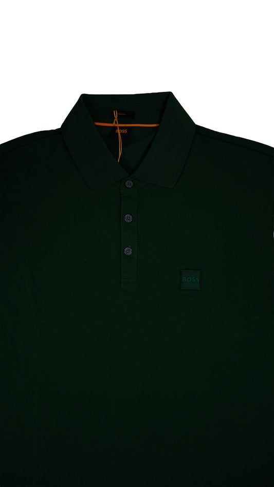 BOSS Maslinasta Majica na Kragnu Sa Square Logom